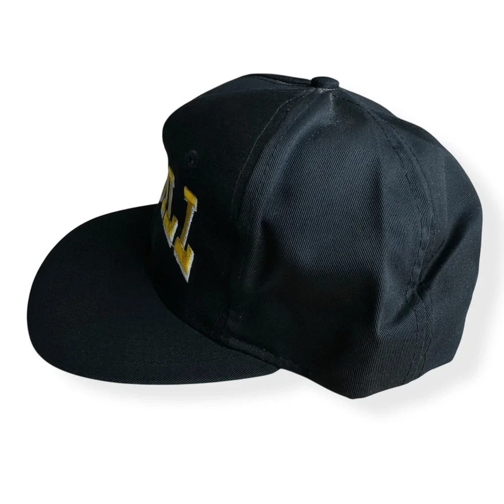 Vintage‎ 90's Madill Oklahoma Wildcats Embroidered Black Yellow Snapback Hat Cap